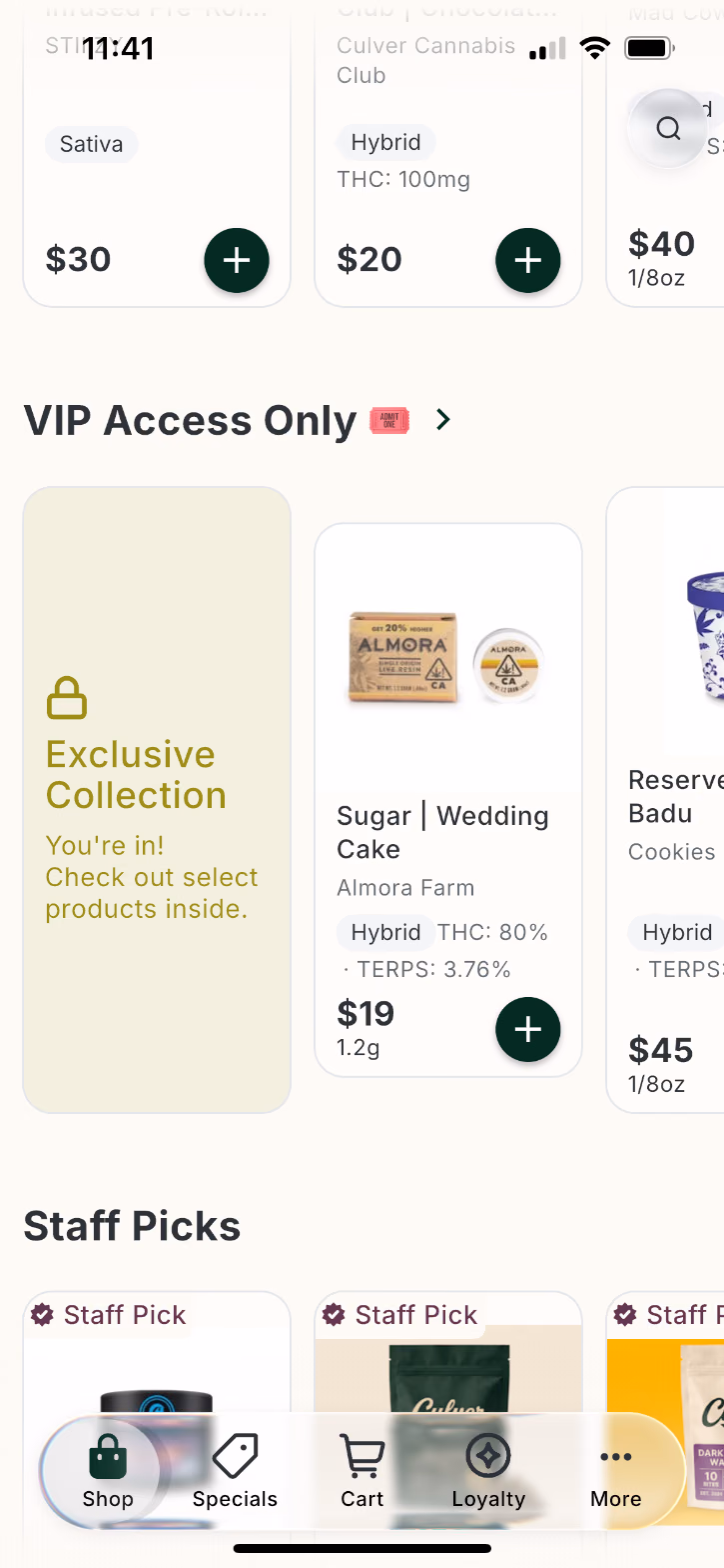 VIP drops they unlock only in the app
