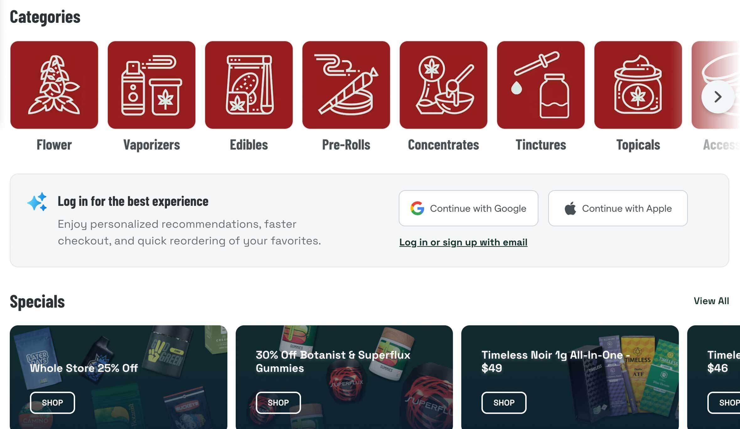 The Botanist’s rebuilt online menu on Dutchie E‑Commerce Pro