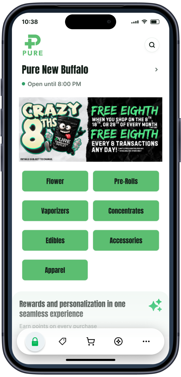 Pure branded app home
