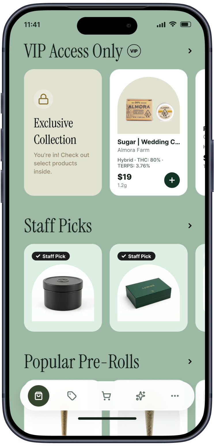 VIP Access Only in the app with a locked Exclusive Collection and member-only products
